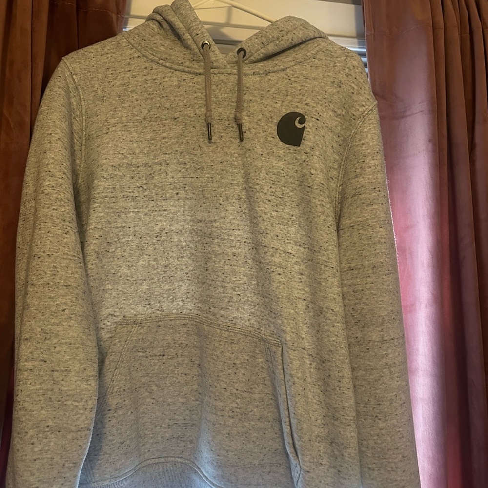 Carhartt Gray Sweater with Ribbed Cuffs and Warm Texture